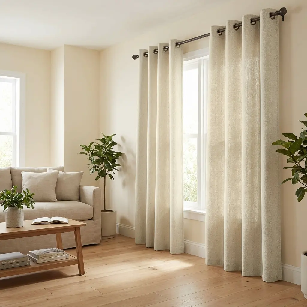 Rideau tamisant sur mesure prêt-à-poser