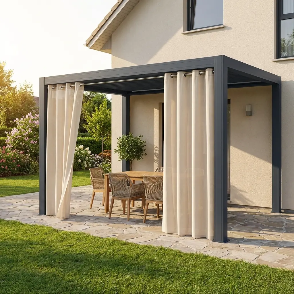 Rideaux extérieurs sur mesure pour terrasse et pergola