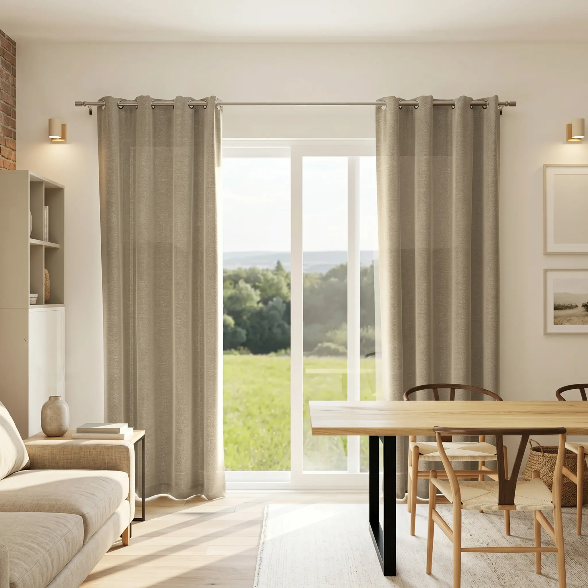 Rideau en lin naturel sur mesure