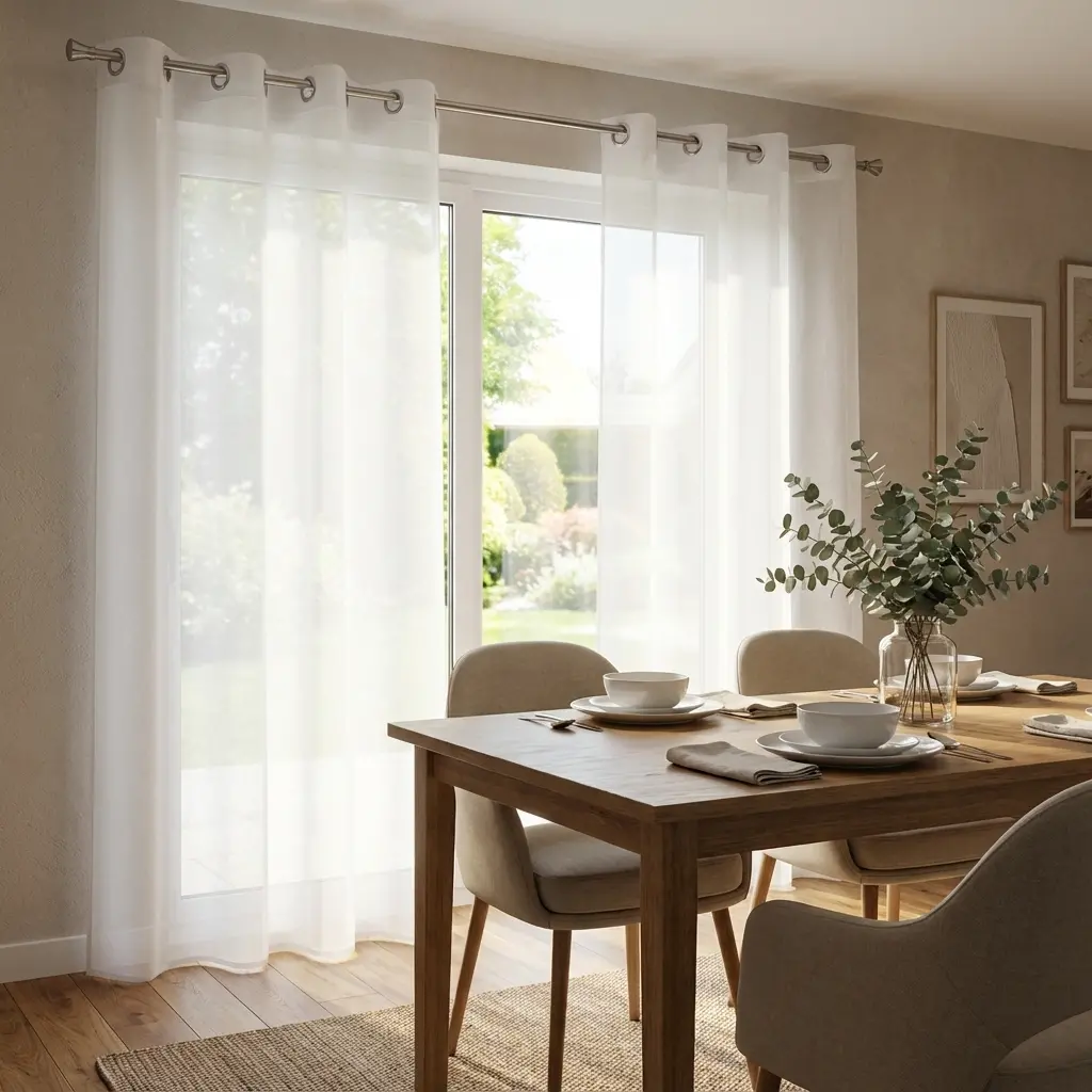 Voilage léger sur mesure pour salon