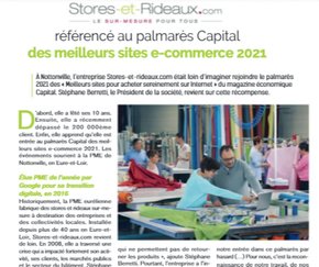 Stores-et-Rideaux.com référencé au palmarès Capital des meilleurs sites e-commerce 2021