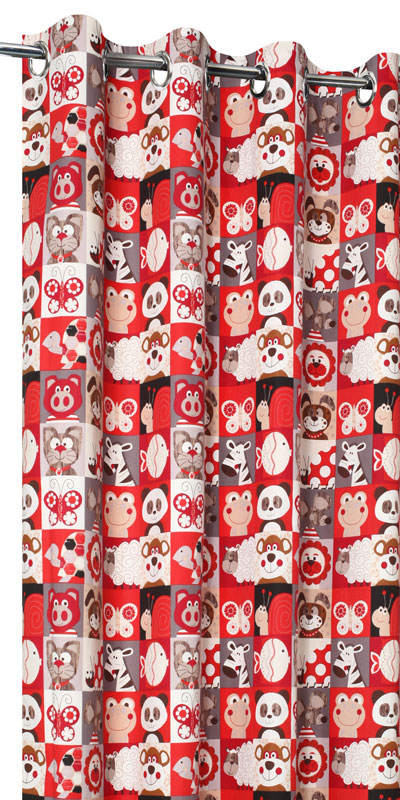 Rideaux rouges pour chambre d'enfants