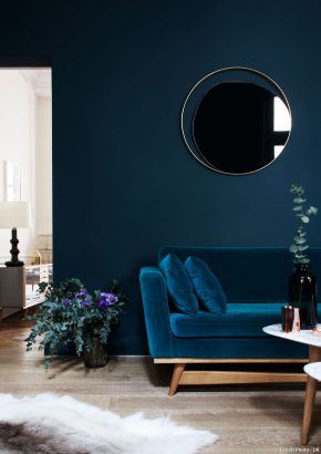 deco salon bleu canard