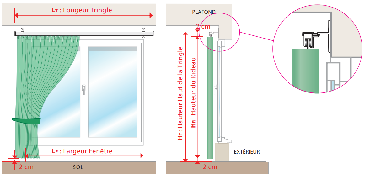 installation rideau wave sur mesure