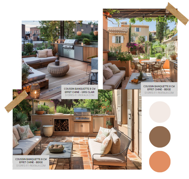 Coussin banquette sur mesure pour cuisine d'été