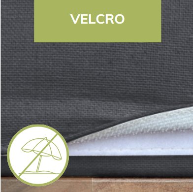 Coussins banquettes sur-mesure avec fermeture velcro pour intérieur et extérieur sur Stores-et-rideaux.com