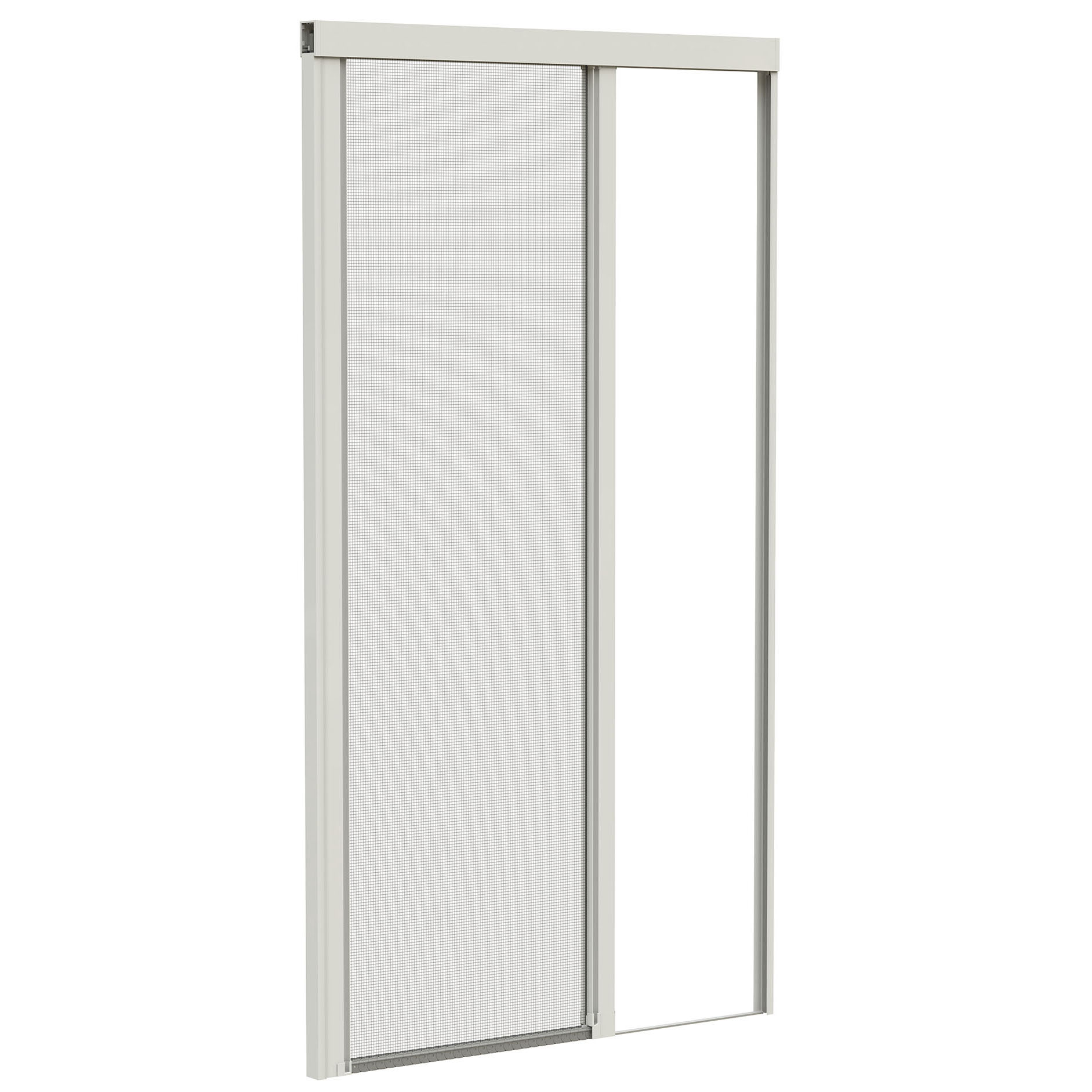 Moustiquaire latérale coulissante sur-mesure pour Baie vitrée - Toile fibre de verre grise - Made in France - Profil en aluminium