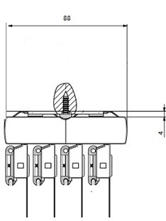 Panneaux Japonais encombrement 4 rails