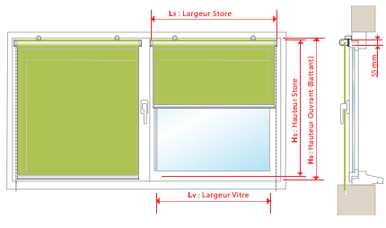 mesure hauteur store enrouleur