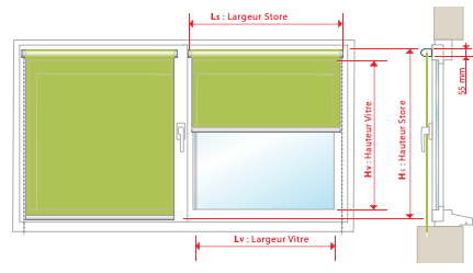 mesure largeur store enrouleur