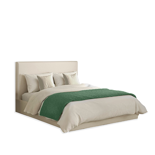 Chemin De Lit Coton Uni Vert Sauge