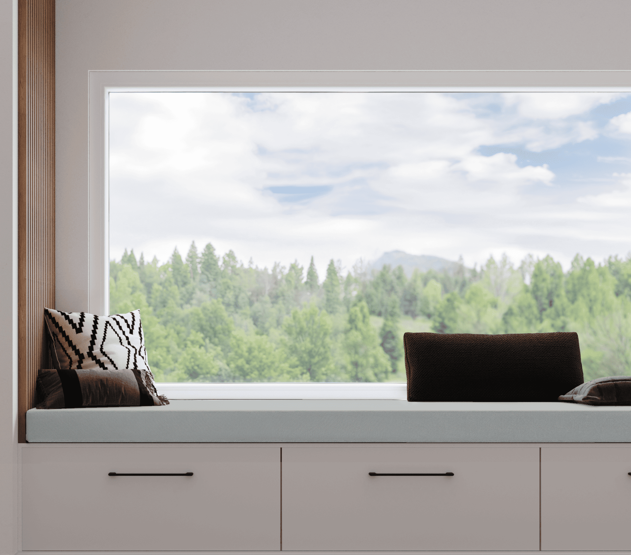 Coussin Banquette Intérieur Coton Uni Bleu Canard