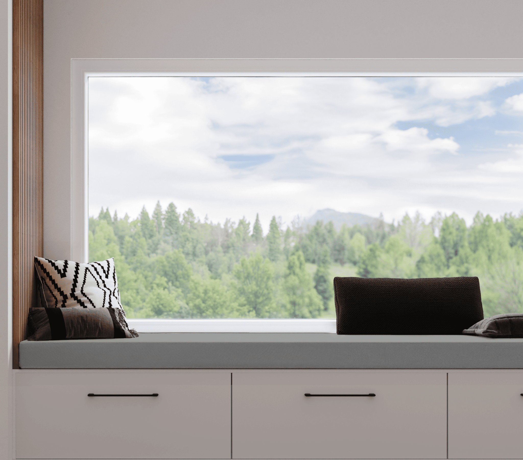 Coussin Banquette Intérieur Coton Uni Gris Souris