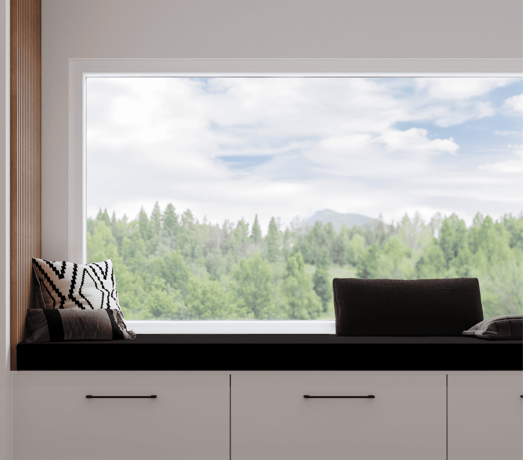 Coussin Banquette Intérieur Coton Uni Noir