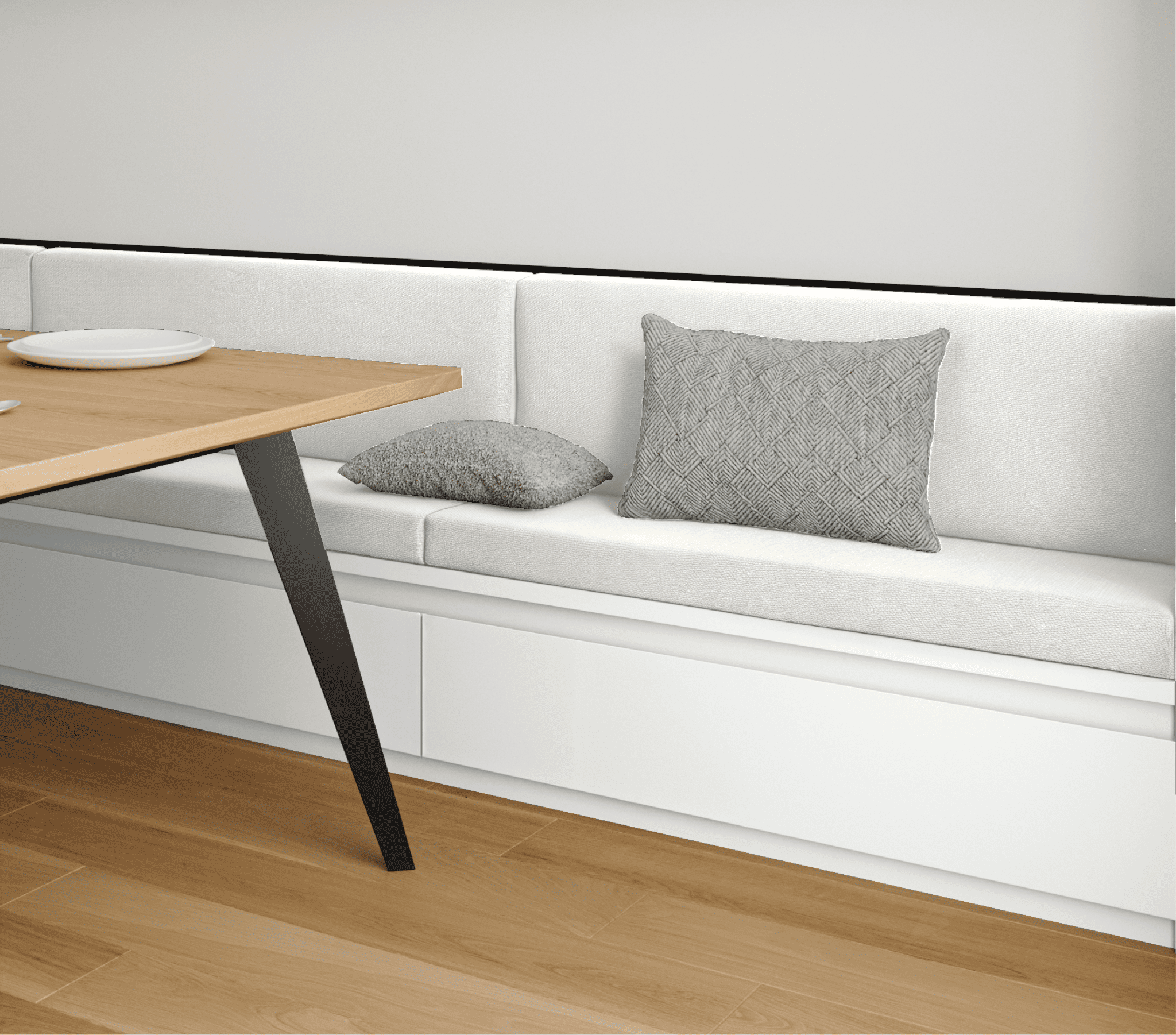 Coussin Banquette Intérieur Anti Tache Effet Chiné Blanc