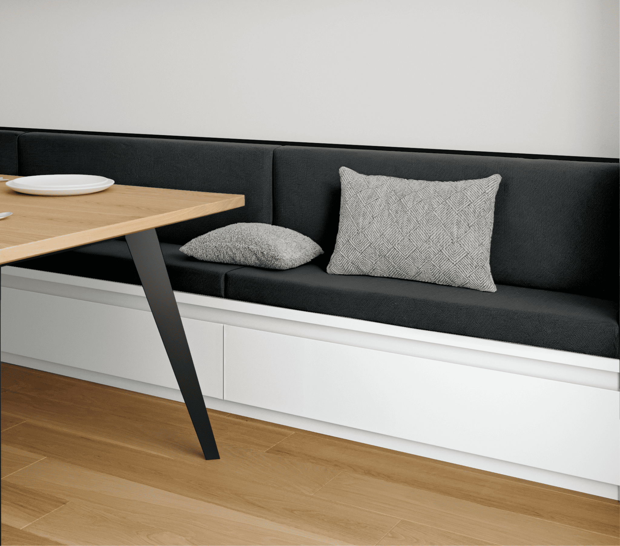 Coussin Banquette Intérieur Anti Tache Effet Chiné Gris Anthracite