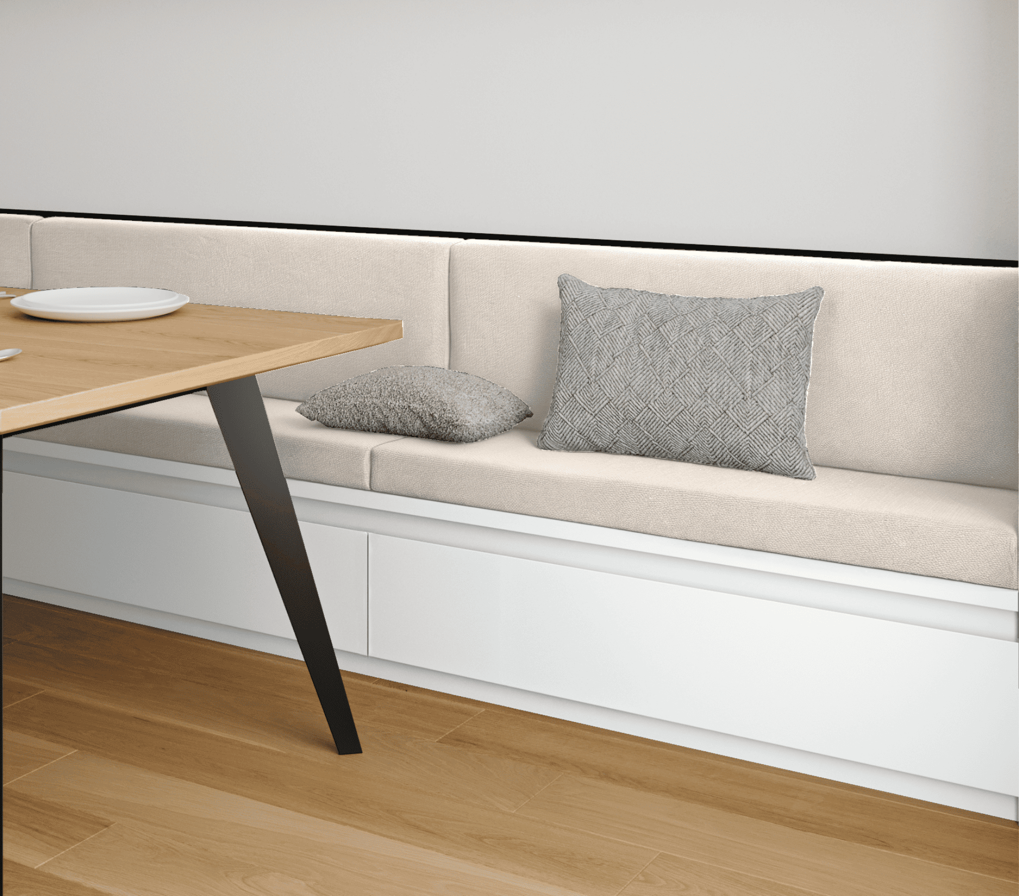 Coussin Banquette Intérieur Anti Tache Coton Uni Blanc Casse