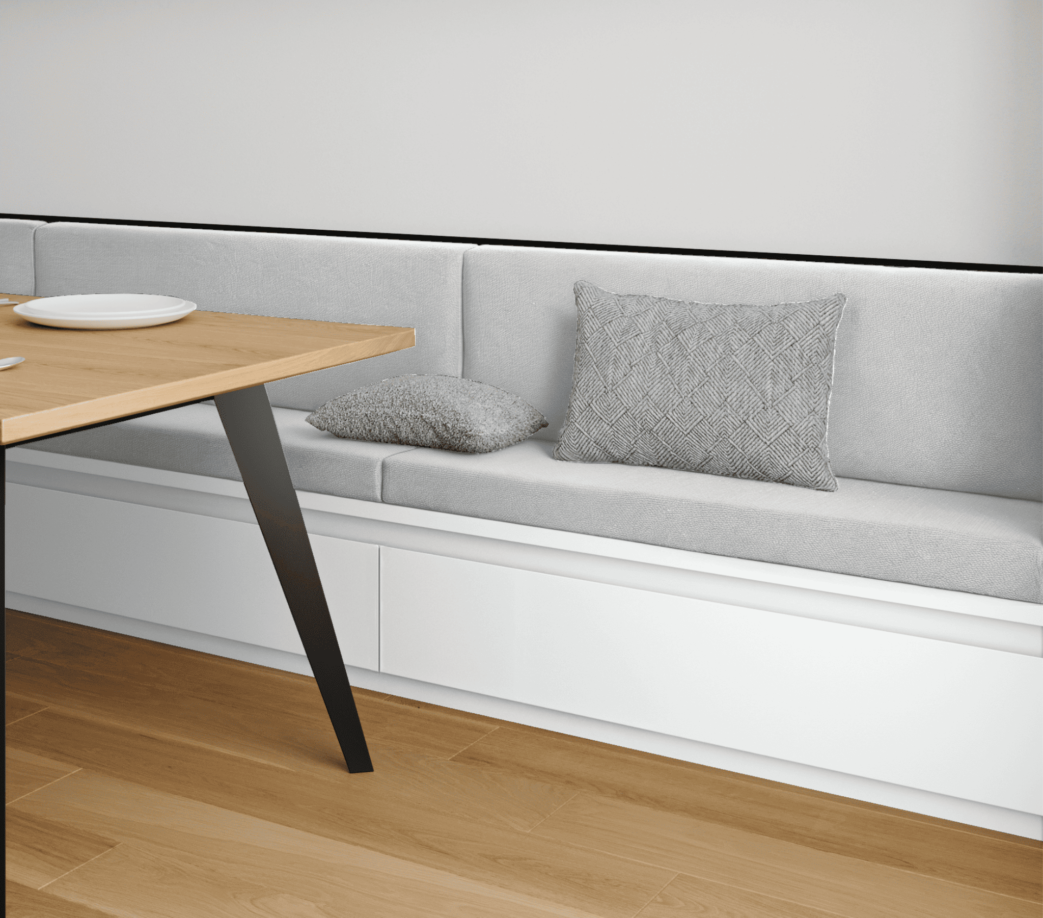 Coussin Banquette Intérieur Anti Tache Coton Uni Gris Clair