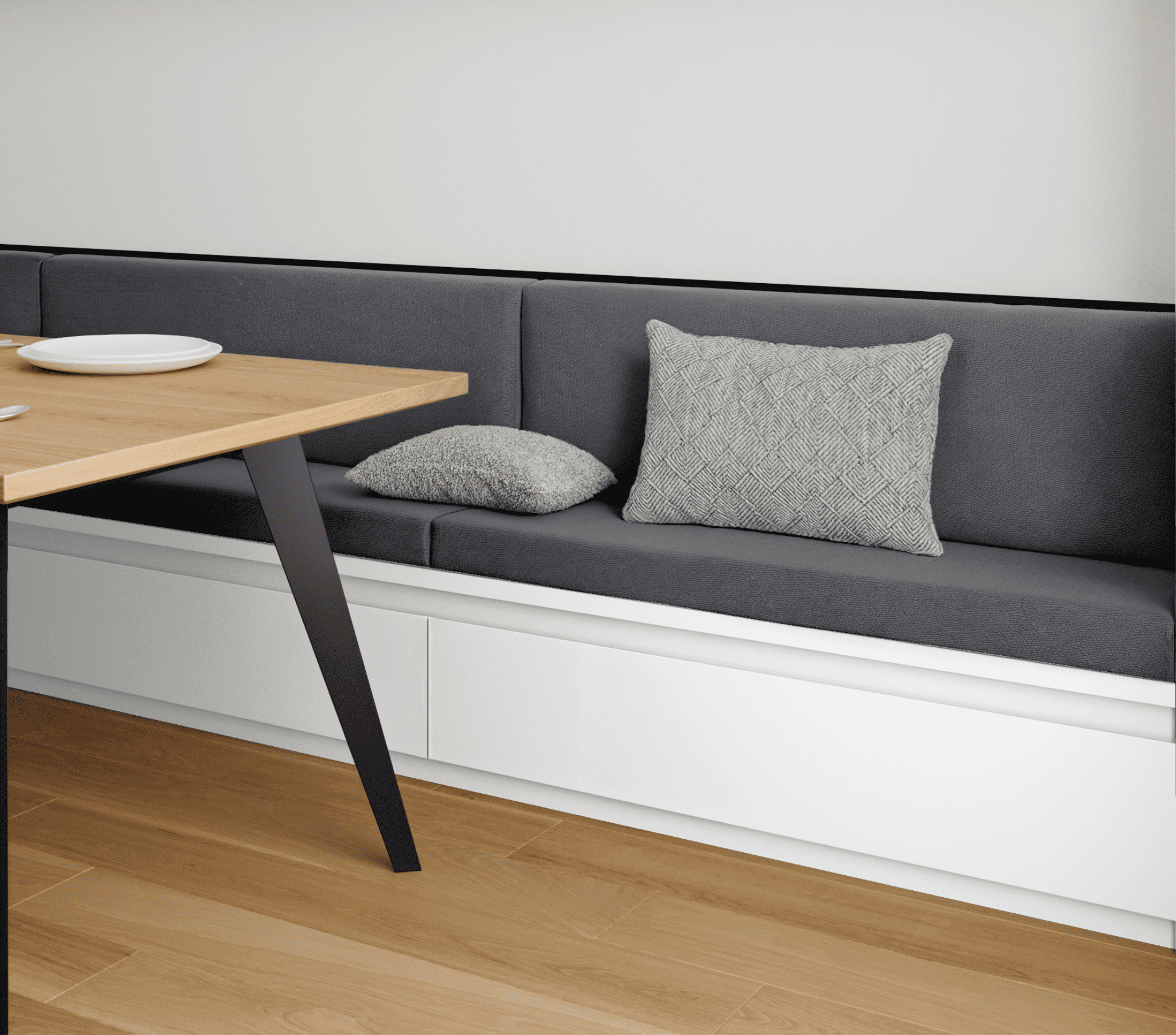 Coussin Banquette Intérieur Anti Tache Coton Uni Gris Souris