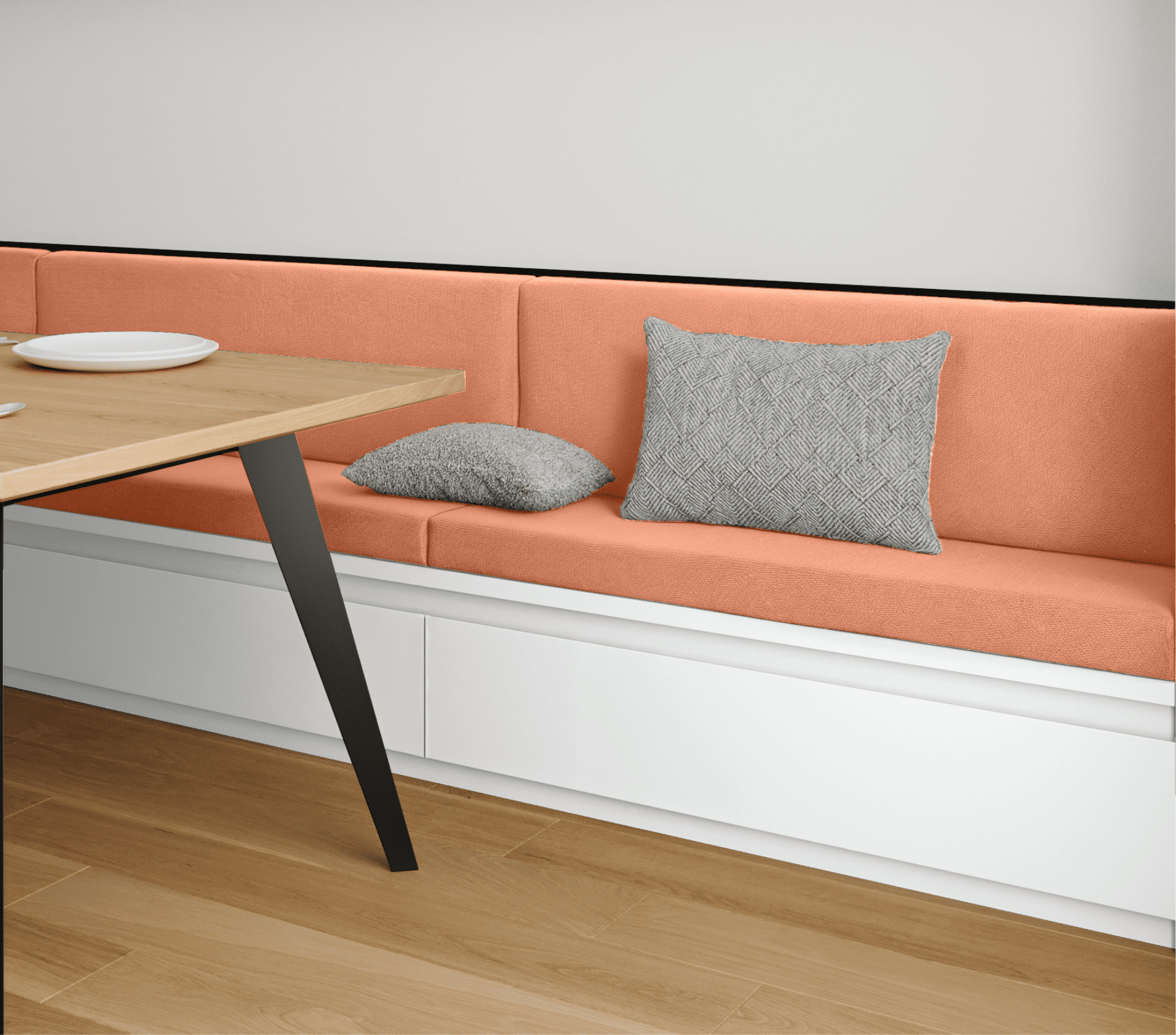 Coussin Banquette Intérieur Anti Tache Coton Uni Pêche