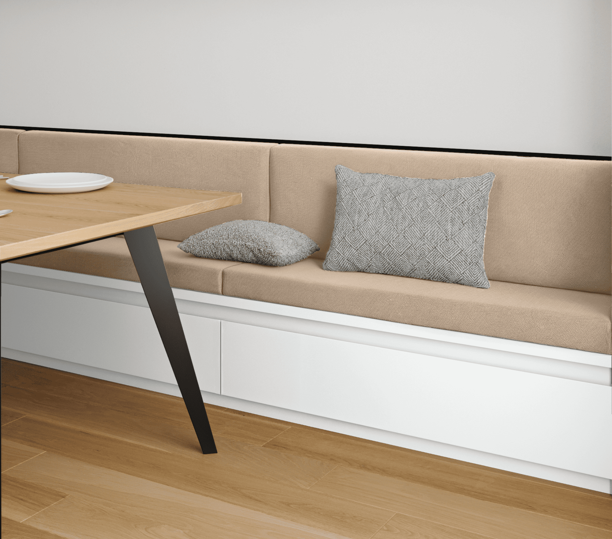 Coussin Banquette Intérieur Anti Tache Coton Uni Sable