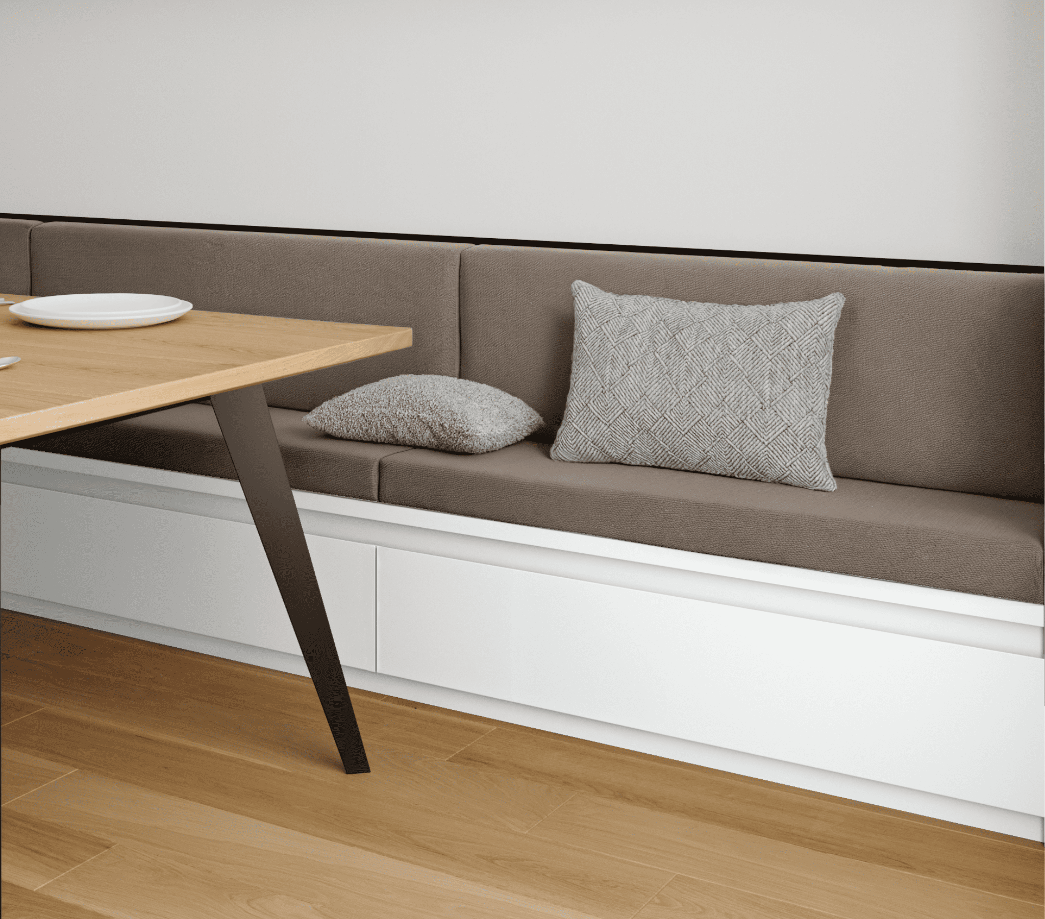 Coussin Banquette Intérieur Anti Tache Coton Uni Taupe