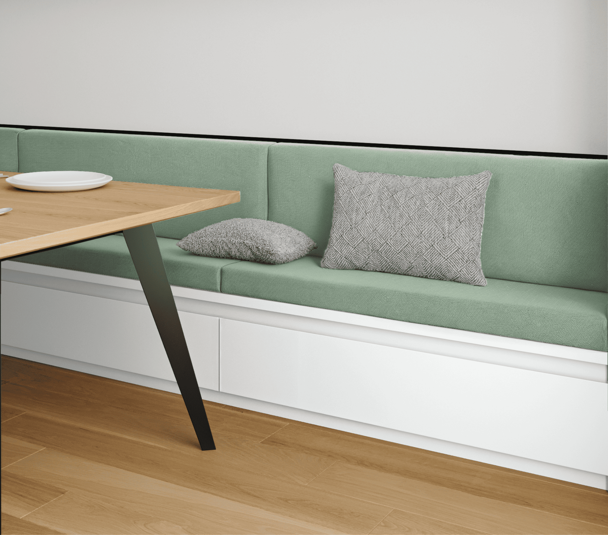 Coussin Banquette Intérieur Anti Tache Coton Uni Vert Eau