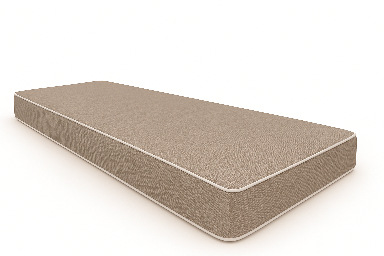 Coussin Banquette Intérieur Gris et Beige Anti-tache - Maille Passepoil Blanc