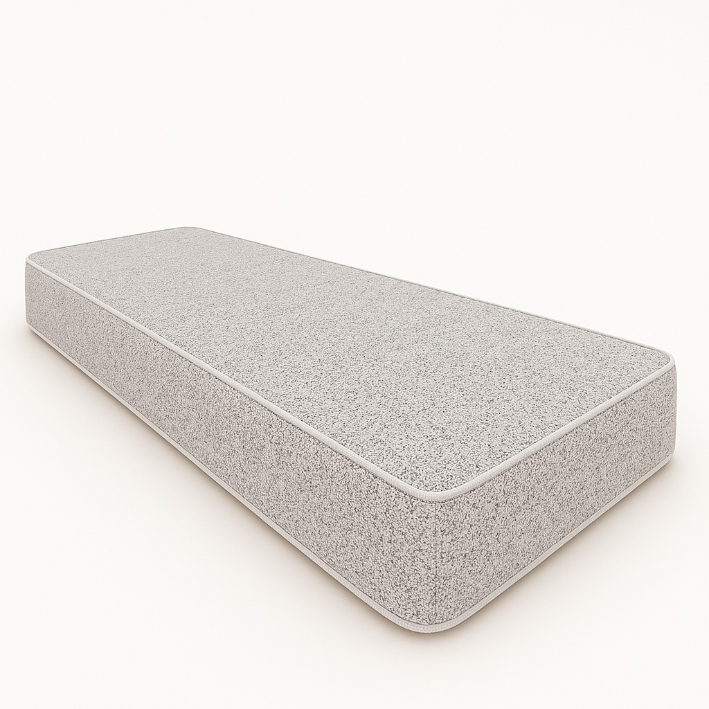 Coussin Banquette Intérieur Gris Perle Bouclette Passepoil Blanc