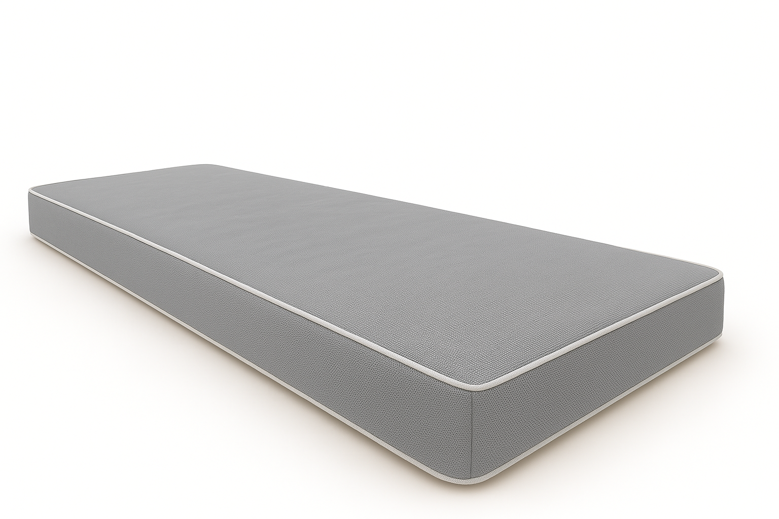 Coussin Banquette Intérieur Gris Souris Coton Uni Passepoil Blanc