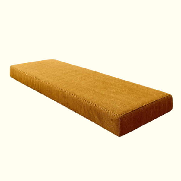 Coussin Banquette Velours Maillé Moutarde - fabriquée sur-mesure