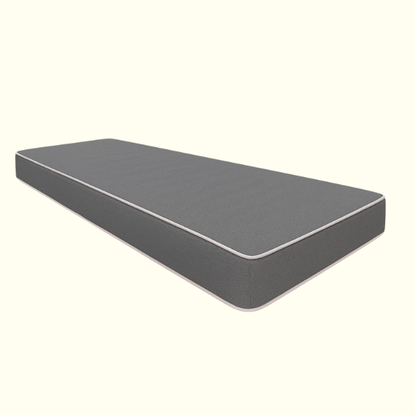 Coussin Banquette Intérieur Gris sur-mesure - Passepoil Blanc