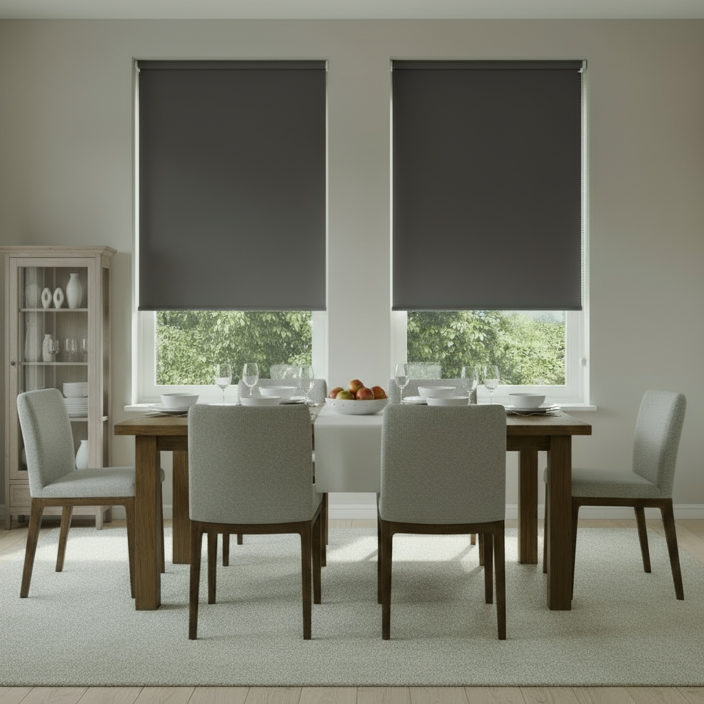 Store enrouleur occultant motorisé - toile occultante unie - polyester - sur mesure - sans perçage - design épuré — vue 7