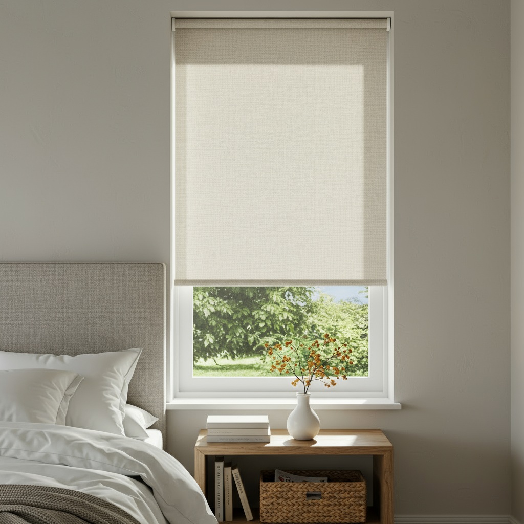 Store enrouleur tamisant aspect bambou - polyester - sur mesure - sans perçage - motorisé - durable et élégant — vue 6