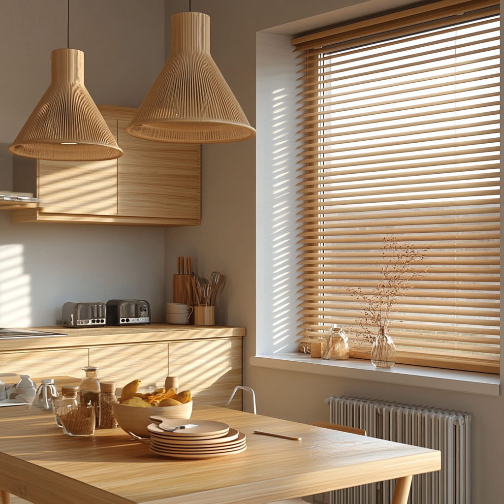 Store horizontal bois bambou - sur mesure - design épuré - fabrication française