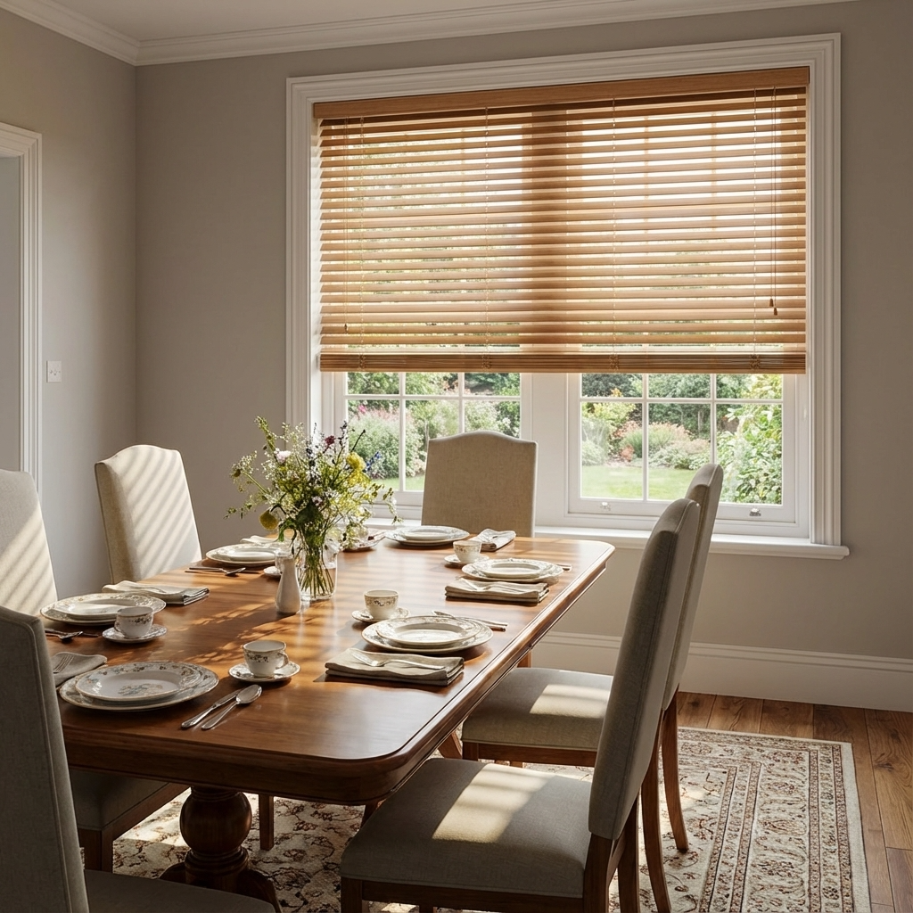 Store vénitien bois exotique - bois abachi texturé - sur mesure - design épuré — vue 6