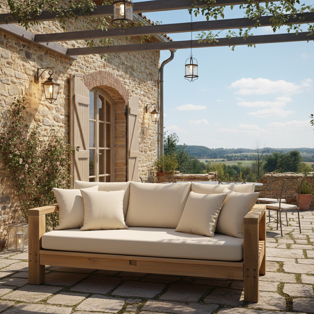 Coussin pour salon de jardin - Disponible dans une variété de couleurs et de motifs - Coussin Banquette Extérieur - Tissu uni
