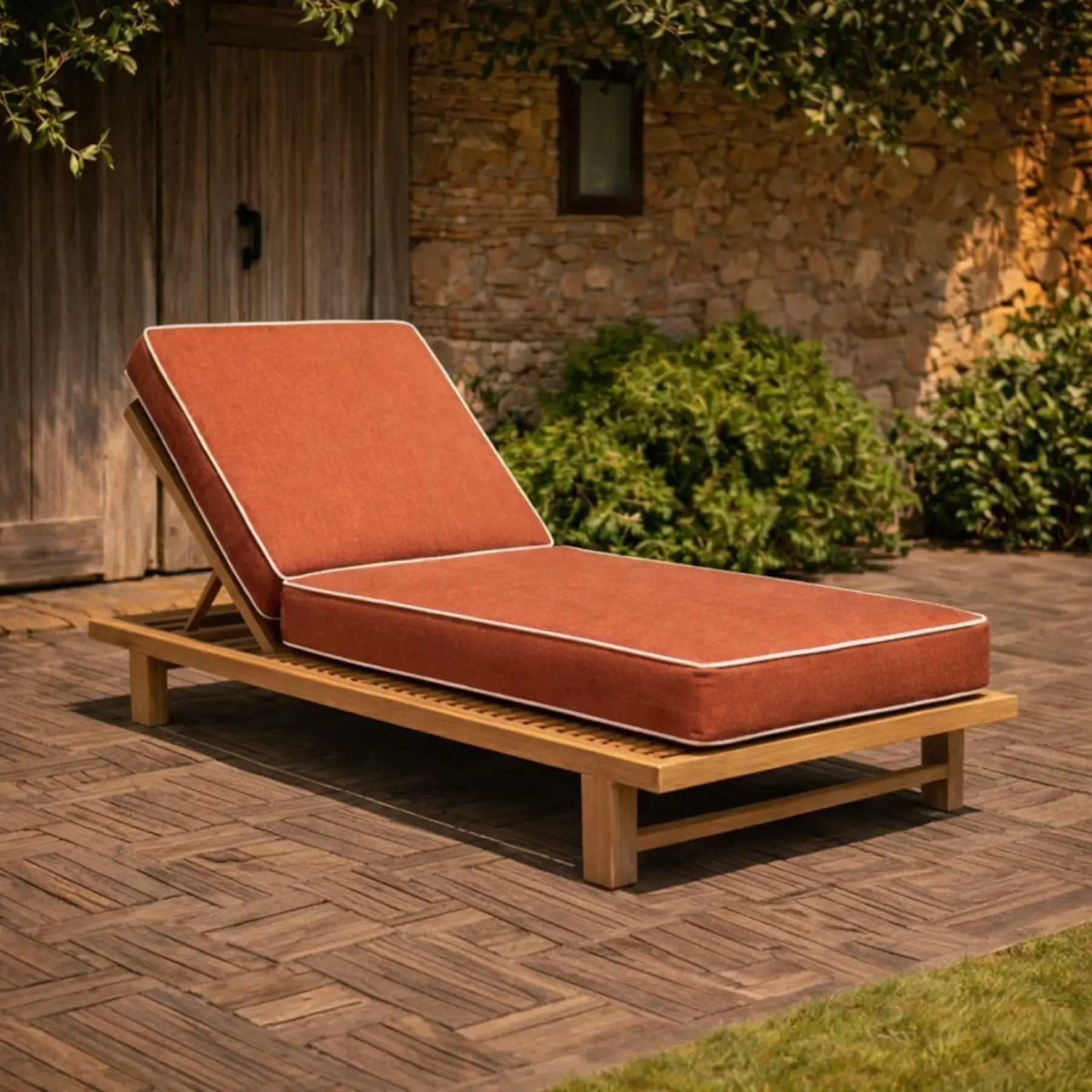 Coussin bord de piscine sur mesure - Matelas transat déperlant - Anti-UV - Résistant humidité - Made in France — vue 5
