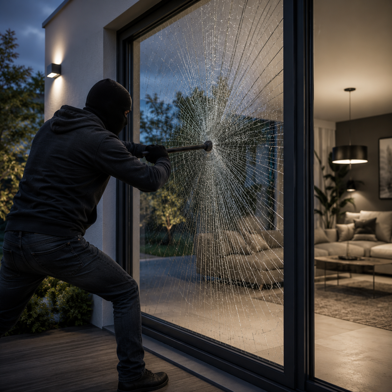 Film sécurité CLEAR 8XC extérieur sur mesure - Film anti-intrusion et anti-bris de glace - Transparence préservée et protection UV — vue 4