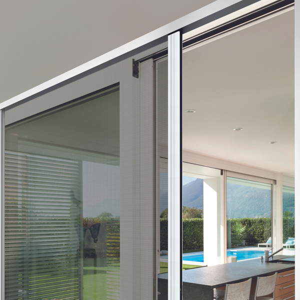 Moustiquaire latérale - Coulissante pour baie vitrée - Toile fibre de verre grise - Sur mesure & Made in France