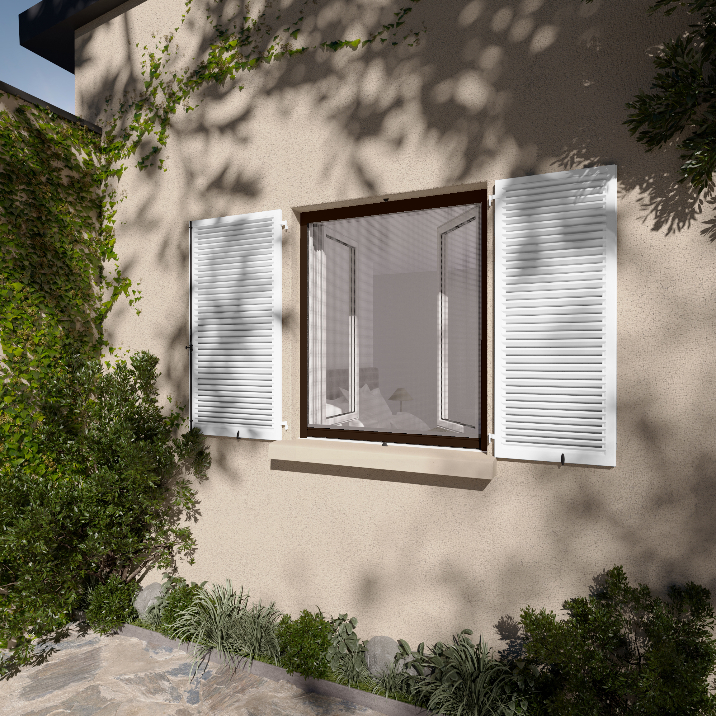 Moustiquaire enroulable marron - Idéal menuiserie bois - Coffre aluminium - Design élégant et naturel