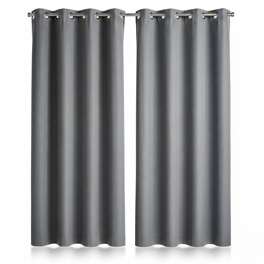 Rideaux thermiques Made in France - Occultant - Fabrication française de qualité - Rideaux Occultants Unis - gris - Pose simple et rapide - Confort