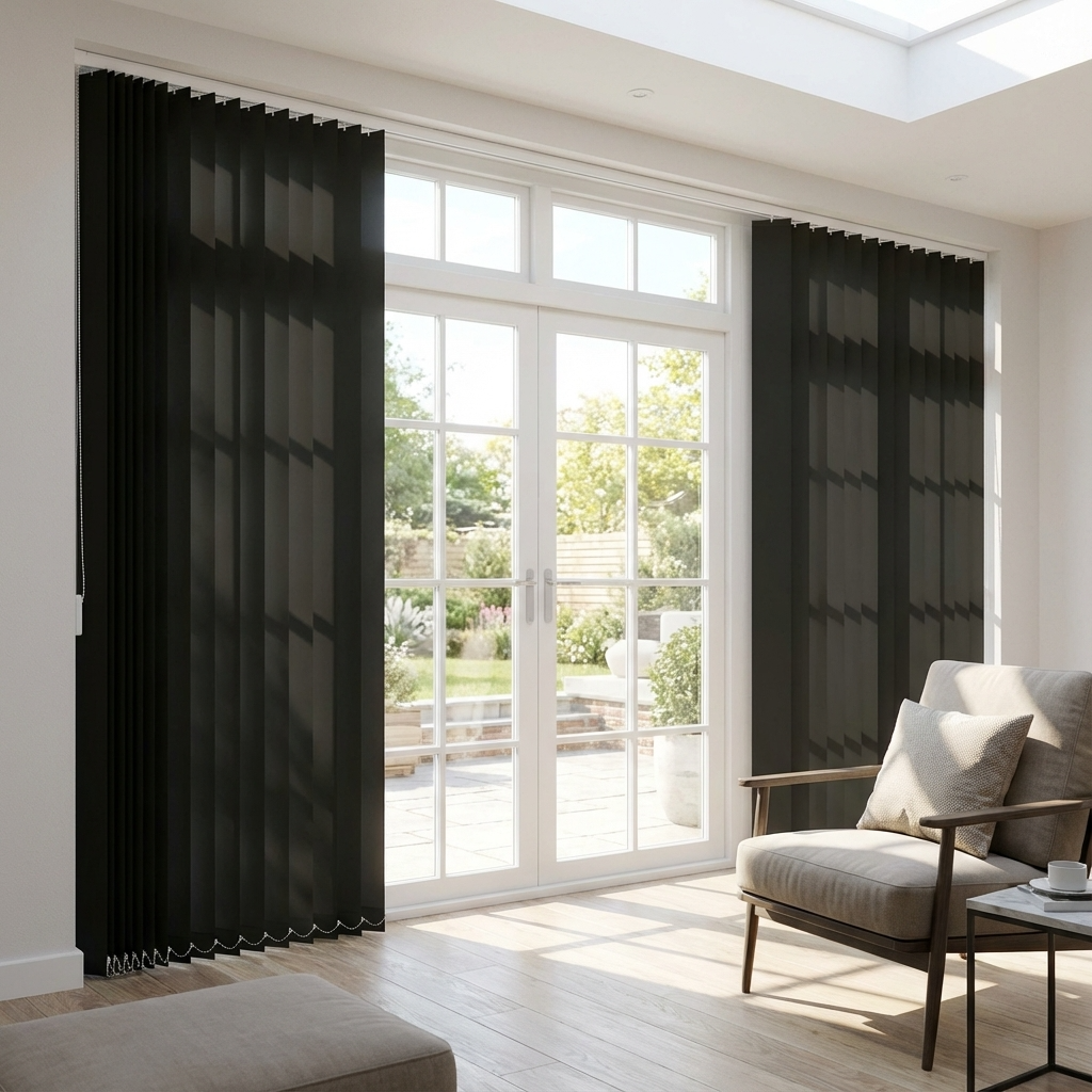 Store vertical - polyester - sur mesure - occultant - Ambiance moderne - durable et élégant - fabrication française - Store à prix discount