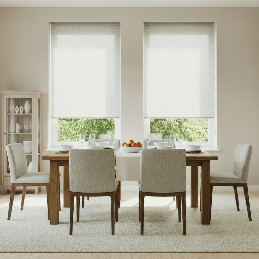 Store enrouleur sur-mesure - fabriqué en France - polyester - sans perçage - motorisé - occultant - durable et élégant