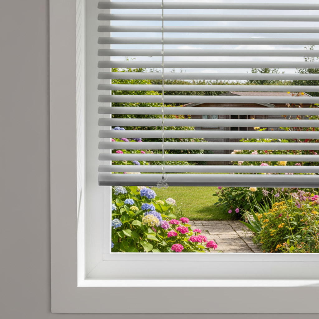 Store vénitien aluminium sur-mesure fabriqué en France - montage facile - lames 25mm horizontales