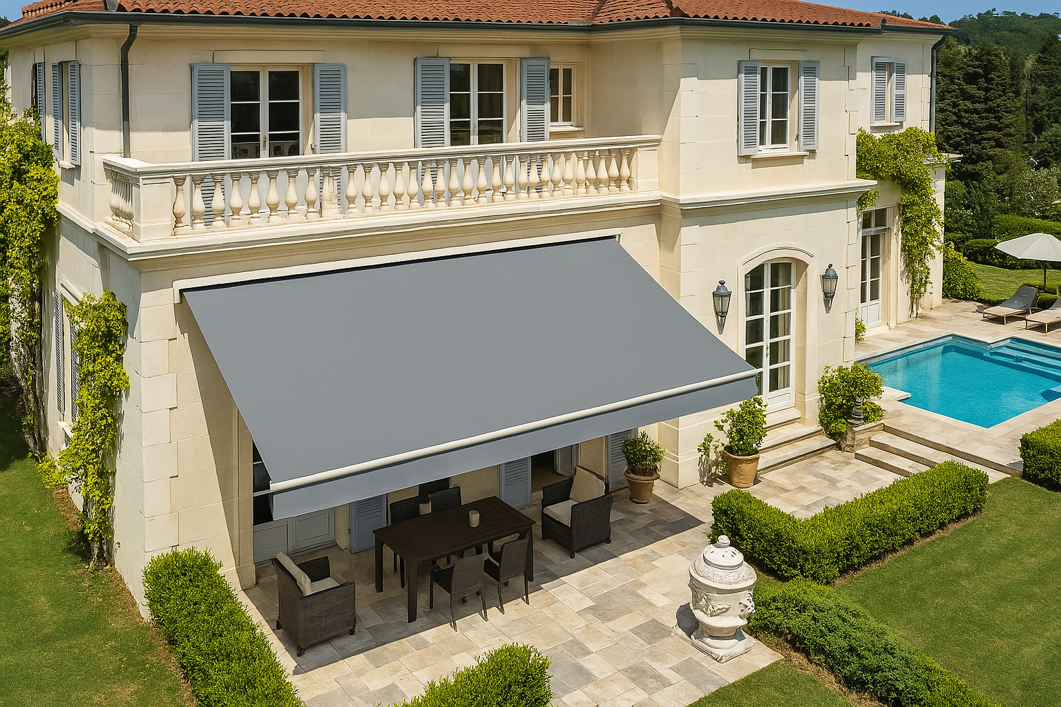 Store Banne Coffre Intégral Gris Terrasses et Balcons