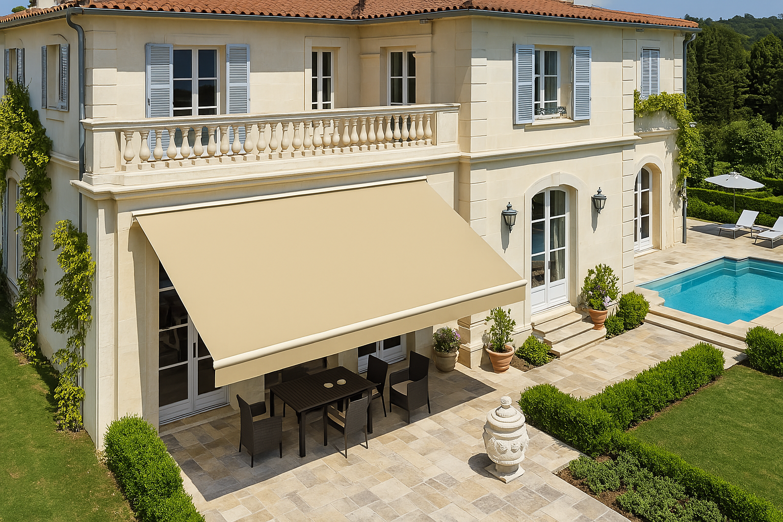 Store Banne Sans Coffre Beige Terrasses et Balcons
