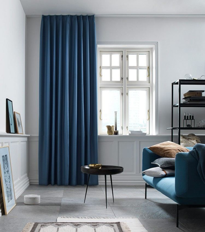 rideaux bleu sur-mesure