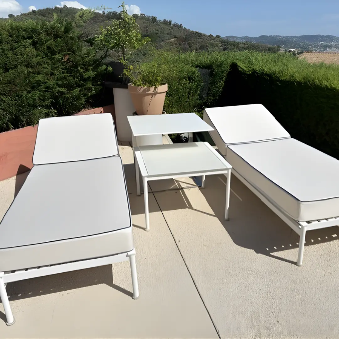 Photos clients bain de soleil blanc oxford passepoil noir