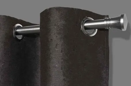 tringle à rideaux alliance en nickel mat avec embouts pommeau